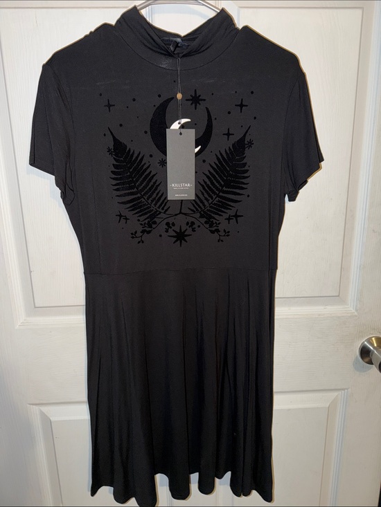 Killstar Dresses & Skirts - Killstar Black Moon & Fern Graphic Fit-and-Flare Dress